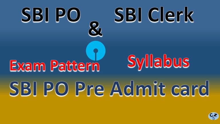 SBI PO and Clerk Syllabus and exam pattern and Admit card