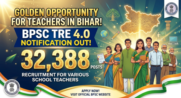 Golden Opportunity for Teachers in Bihar! BPSC TRE 4.0 Notification Out for 32,388 Posts